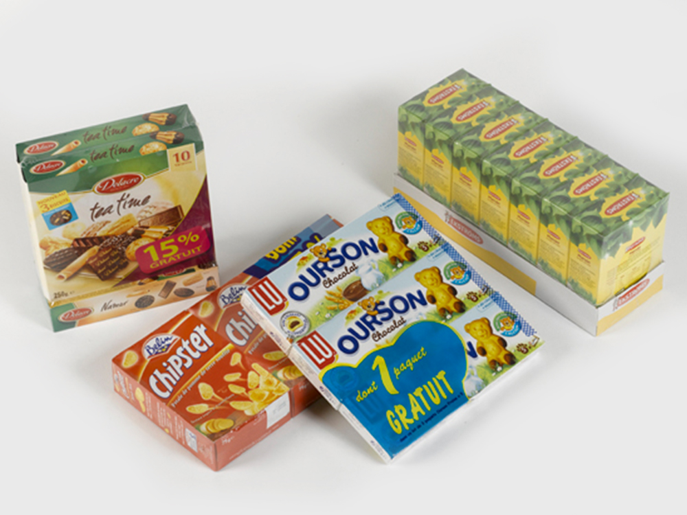 Illustration of biscuit boxes in packaging