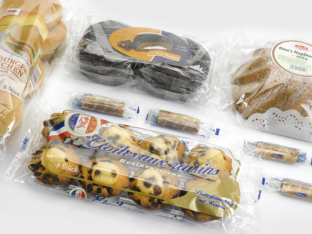 Illustration of cakes in packaging
