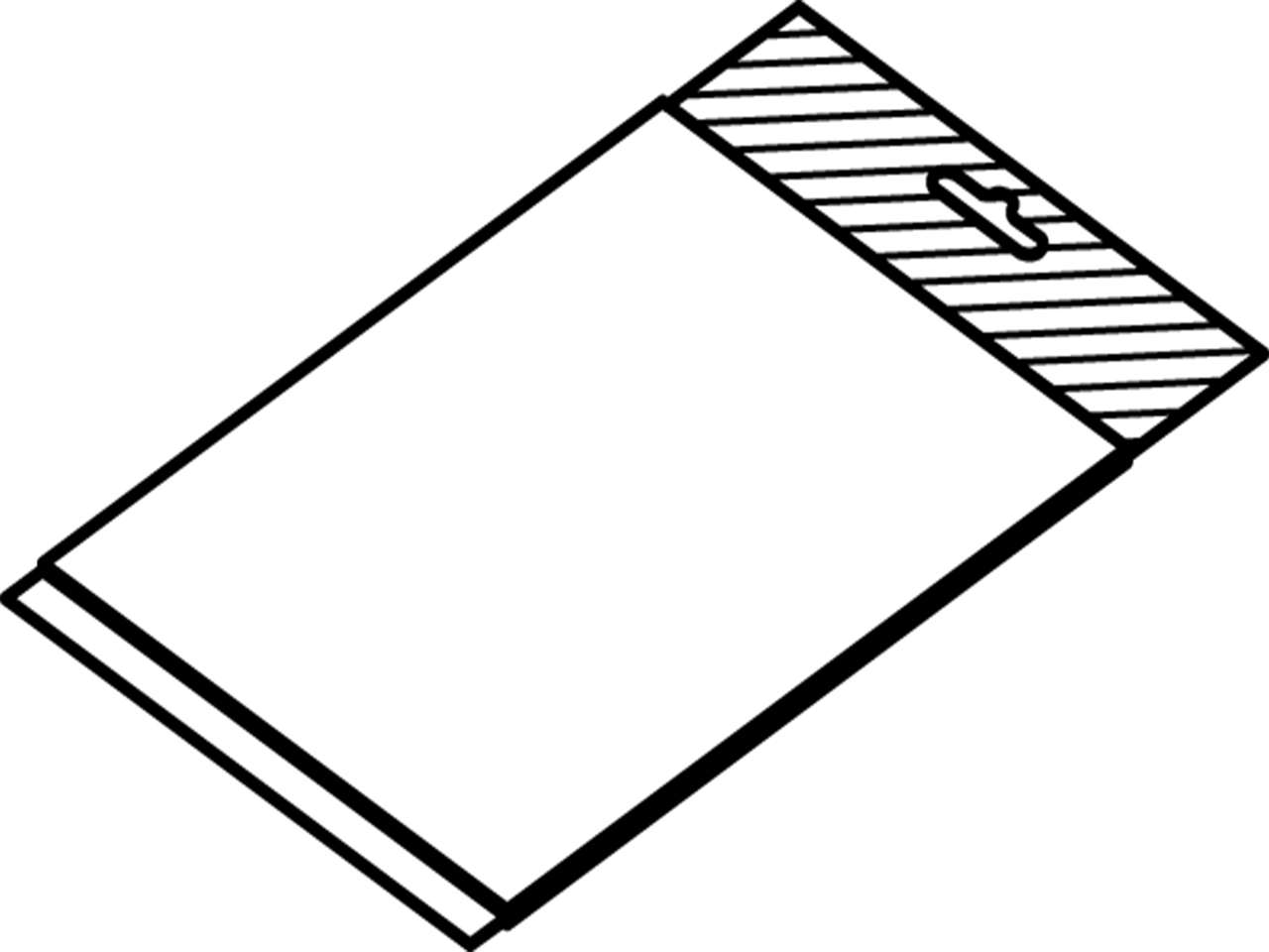 Illustration of the packaging type "Hang pack with reinforced header"