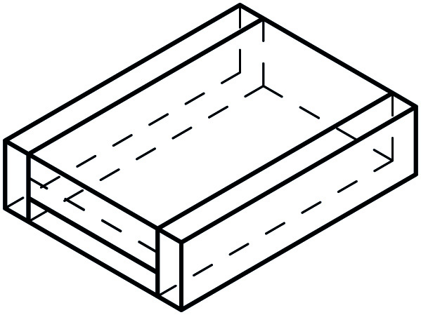 Illustration of the packaging type "Paper-banded, overlap thermo sealed/glued"